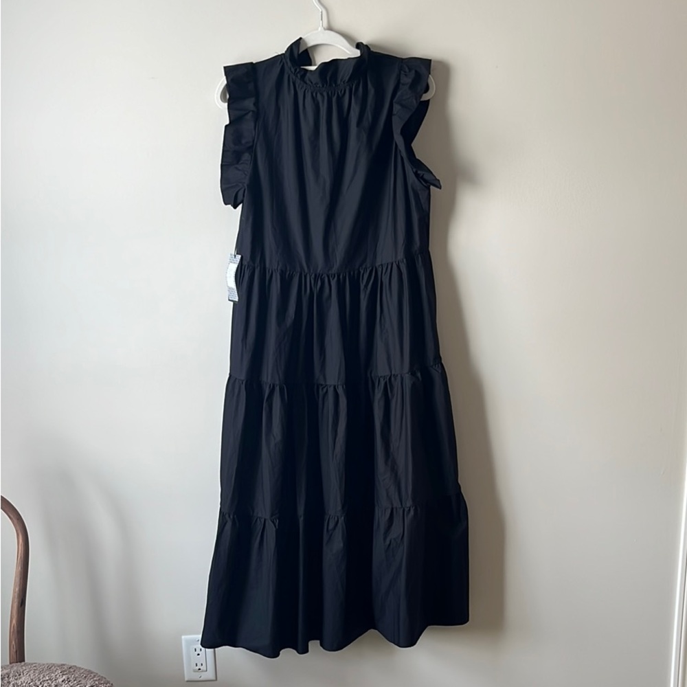 Chepé  Elegant Black Ruffle Dress made in Italy